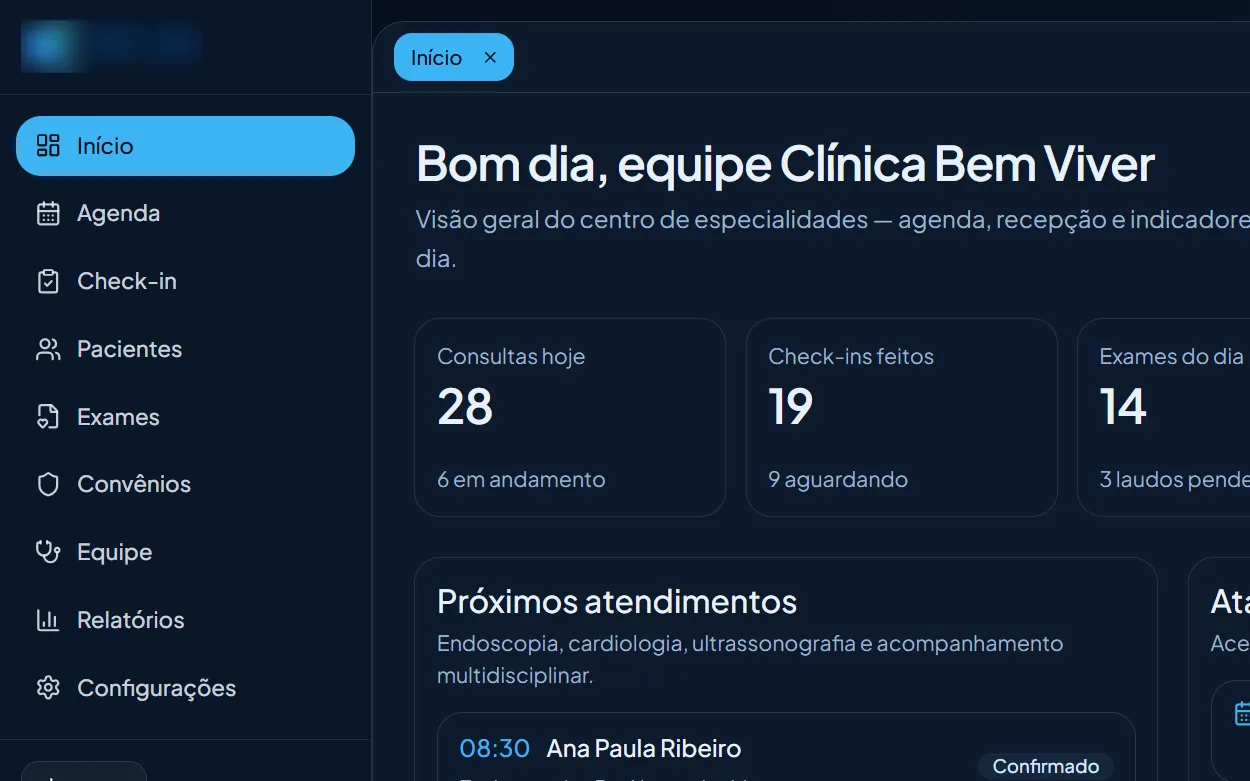 Preview do projeto Clínica