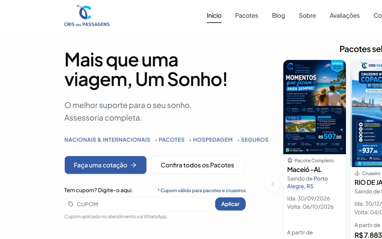 Preview do projeto Cris das Passagens