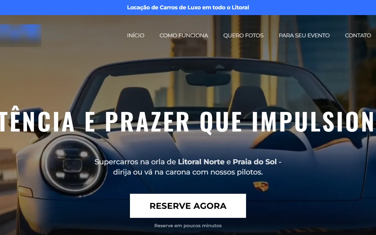 Preview do projeto Locadora de Carros de Luxo