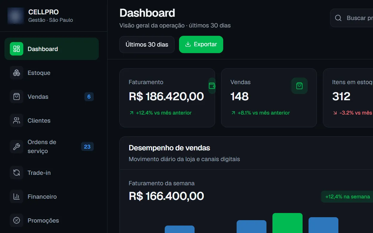 Preview do projeto Loja de Celulares
