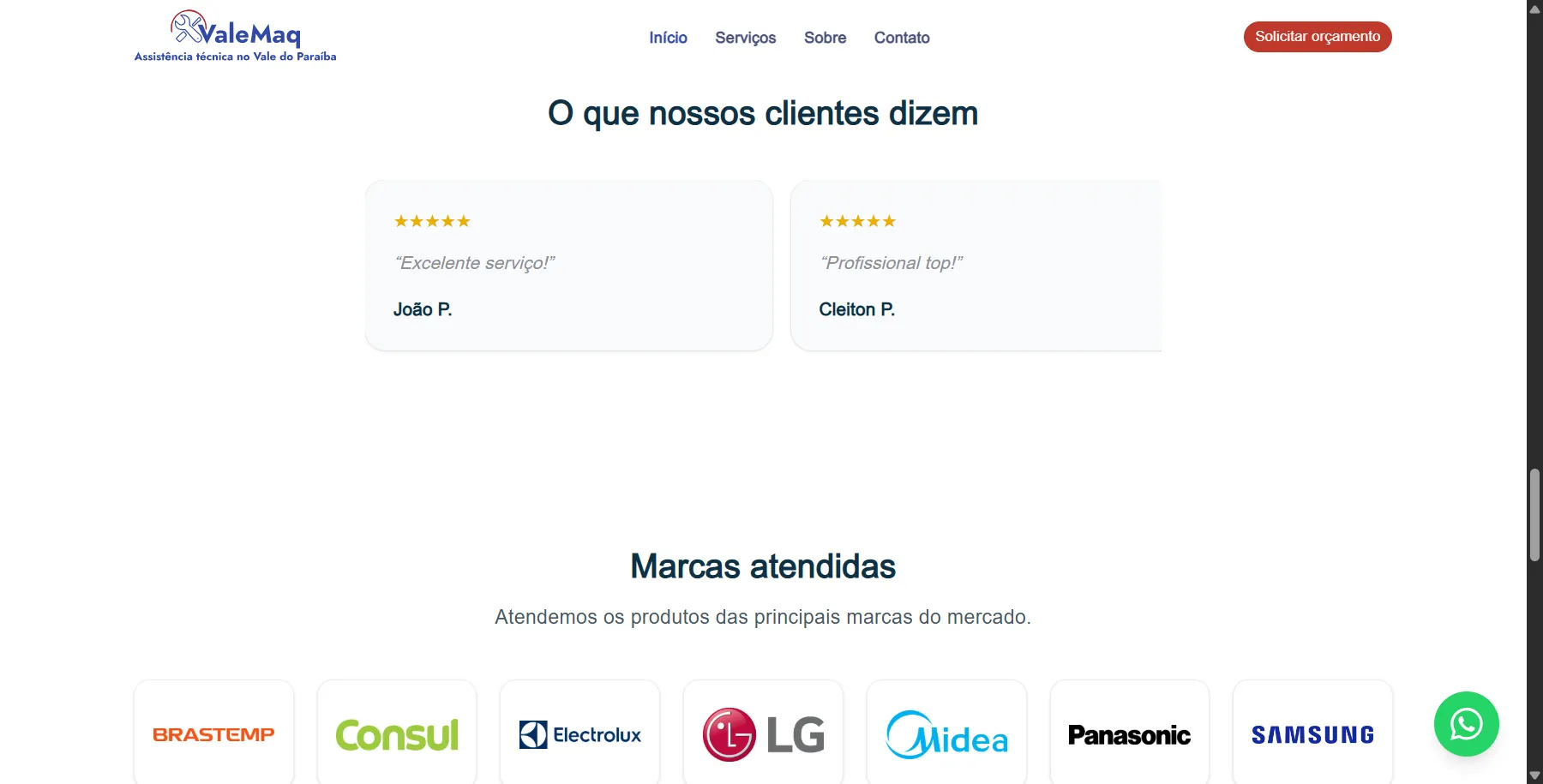 Depoimentos de clientes como prova social