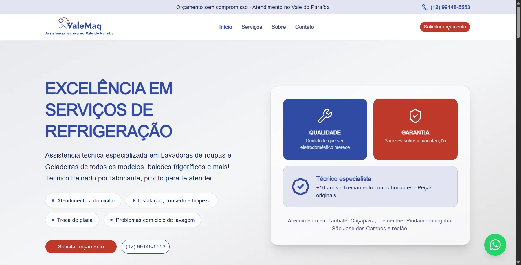 Topo da landing com os selos de qualidade e garantia